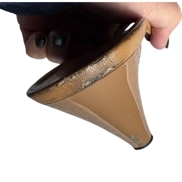 VTG Salvatore Ferragamo Women’s Sz 12 B Mauve Pink Leather Slip On Heels w/ Bow - Picture 13 of 15